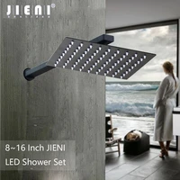 jieni matte black bathroom shower head rainfall tub painting shower faucet bathtub rain shower head square shower head