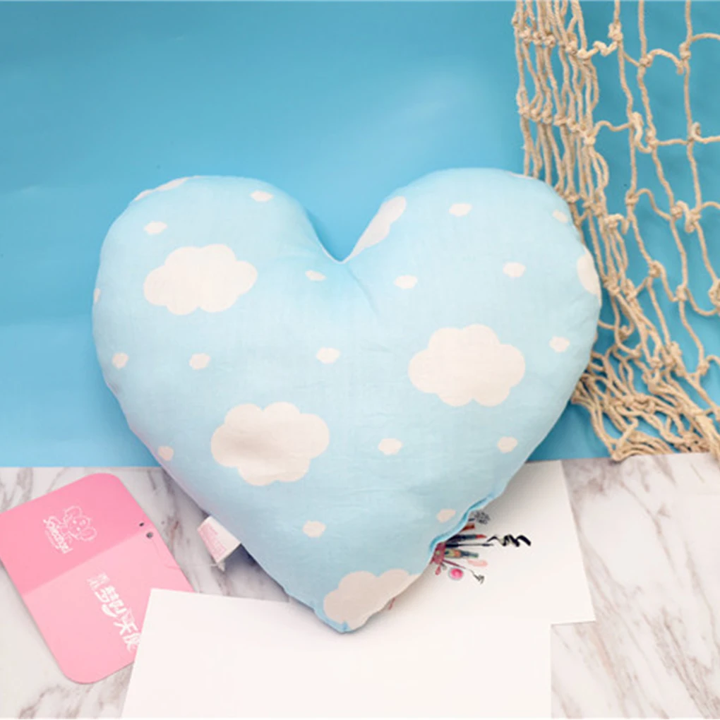 

27*27cm Heart Shape Baby Pillow Soft Newborn Infant Cotton Throw Pillow Cushion Toddler Room Bedding Decoration