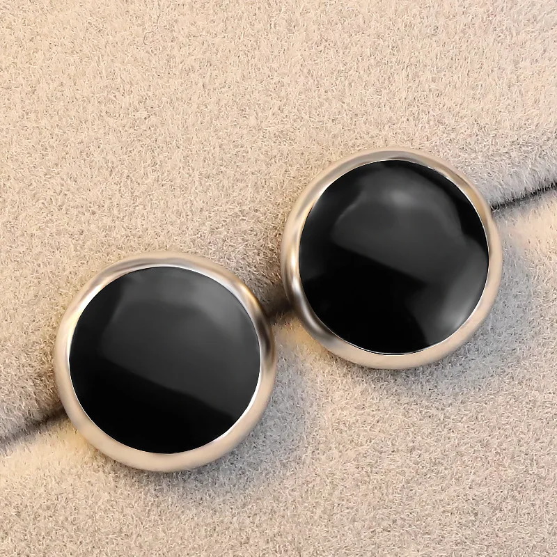 ZHOUYANG серьги-гвоздики унисекс для женщин и мужчин простые классические черные