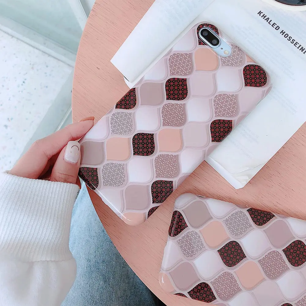 KISSCASE Anti-fall Phone Case For iPhone 6 7 8 7Plus 8Plus Fundas Plaid Cover Shell X XS XR MAX |