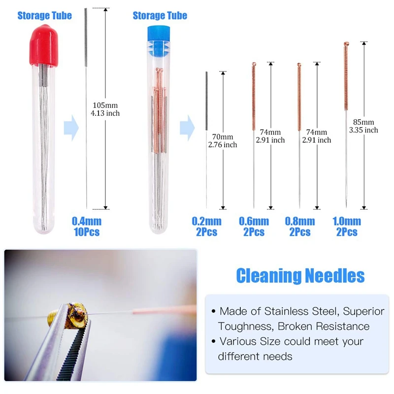 

3D Printer Nozzle with Nozzle Replacement and Cleaning Tool Kit, Extruder Head Nozzle, Cleaning Needle