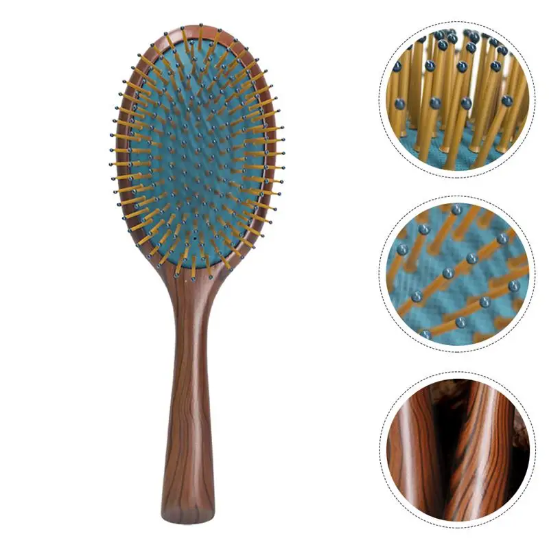 

Расческа деревянная для массажа головы, расслабляющая Расческа с подушкой из бука, расческа для парикмахерской, 1 шт.