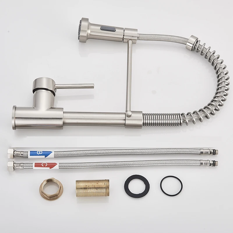 

Spring Kitchen Sink Faucet Double Water Modes Copper Kitchen Faucet Rotating Sink Faucet Hot and Cold