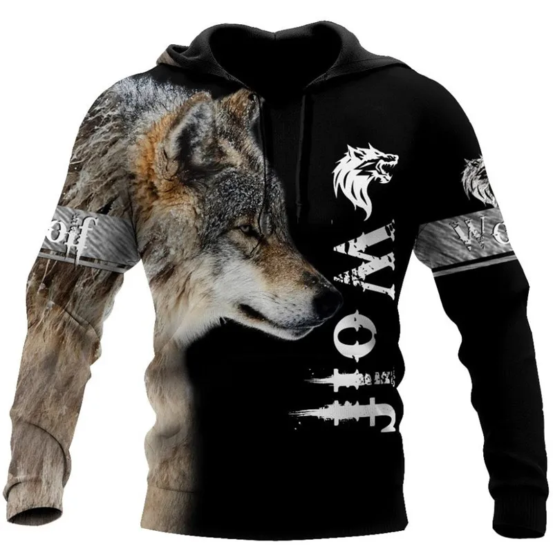 

Autumn wolf pattern 3D full printing fashion hoodie men's hooded sweatshirt unisex zipper pullover casual jacket sportswear 036