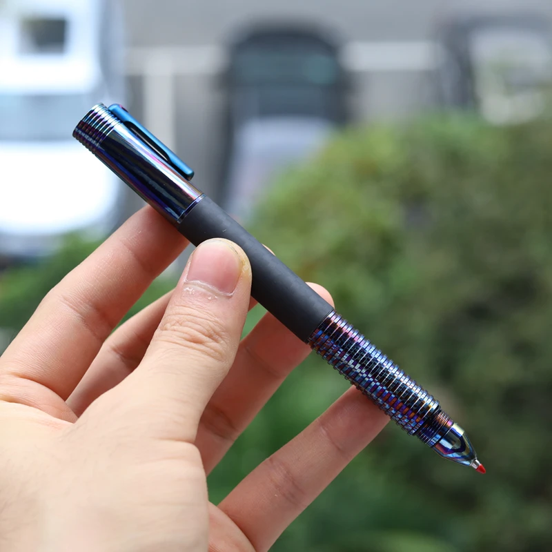 spesifikasi Mack Walker Kualitas Tinggi Timascus Pena Taktis Pertahanan Diri Pena Dengan 0.7Mm Isi Ulang