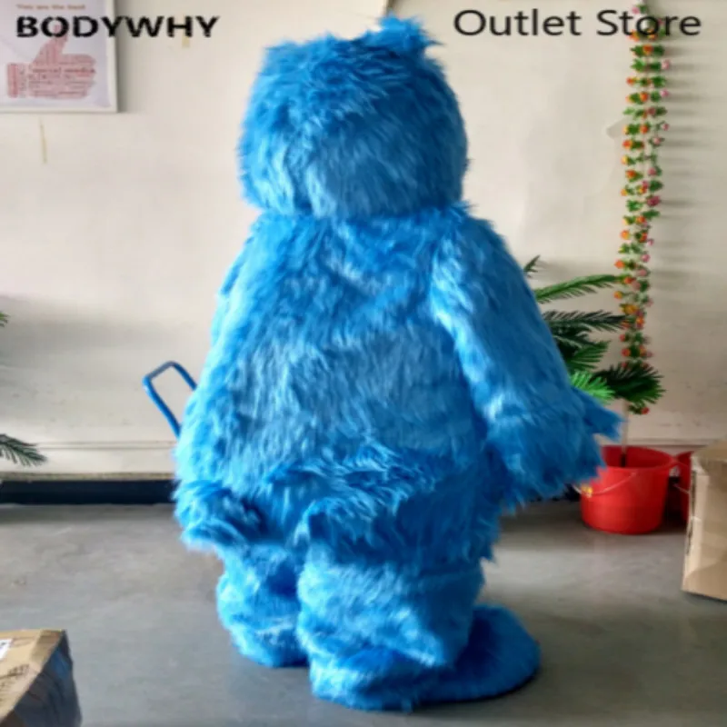 Blue Long Fur Bear Mascot Costume Cosplay Outfit Fursuit Halloween Furry Suits Party Game Dress Carnival Xmas Easter Ad Clothes