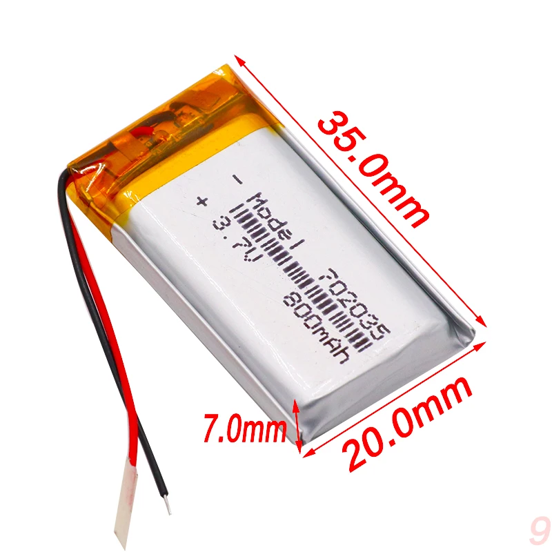 Полимерная литий ионная батарея 3 7 V 702035 может быть настроена оптом CE FCC ROHS MSDS