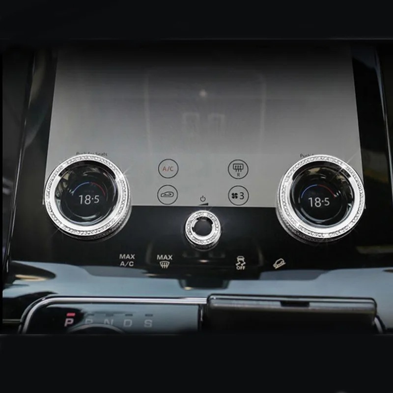 Silver Для Range Rover Vogue Автомобильный Центральный Кондиционер регулятор громкости кольцо Накладка для RR Sport для Range Rover VELAR - Название цвета: Silver