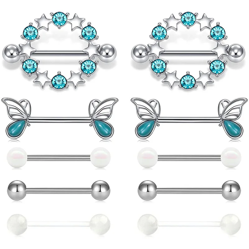 Женские кольца для сосков из нержавеющей стали 14 г|Украшения тела| |