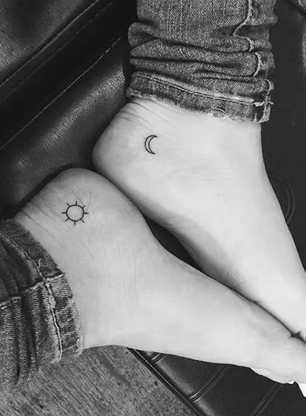 Водная переводная татуировка Минималистичная маленькая татуировка sun moon боди-арт водонепроницаемые временные фальшивые татуировки для мужчин, женщин, детей 10,5*6 см
