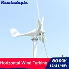 Ветряная мельница 800 Вт горизонтальная ветряная турбина с контроллером низкий Пуск 3 фазы AC 12 в 24 в 48 в осевой генератор свободной энергии