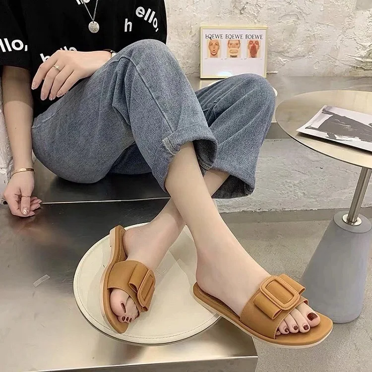 2021 Summer New Slippers Women Fashion All-match Casual Non-slip Net Red Explosion Soft Bottom Sandals and Slippers Women