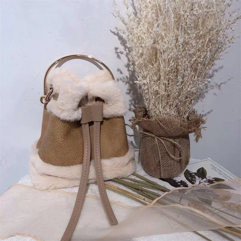 

Плюшевые кожаные сумки через плечо, женские сумки-ведра, дизайнерская женская повседневная сумка через плечо, женские сумки