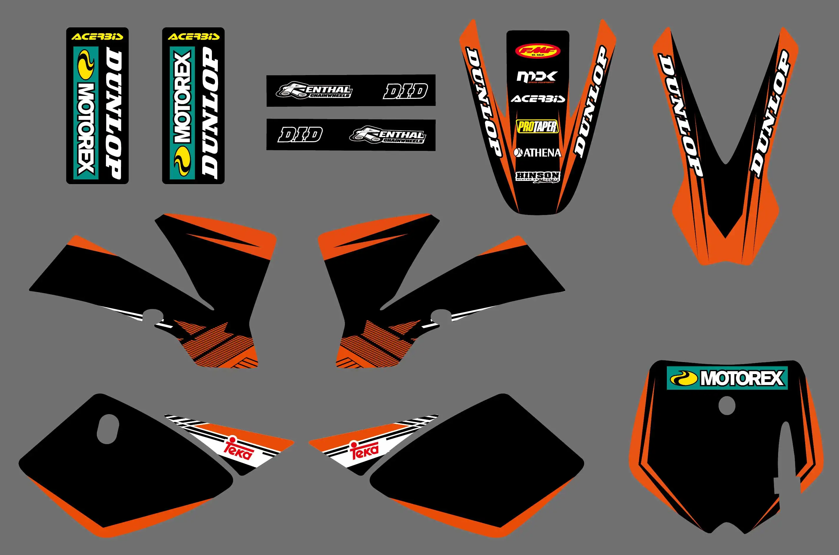 0251 новые стильные наклейки Team Fulle графические наборы для KTM SX 50 SX50 2002 2008 2007 2006 2005 2004