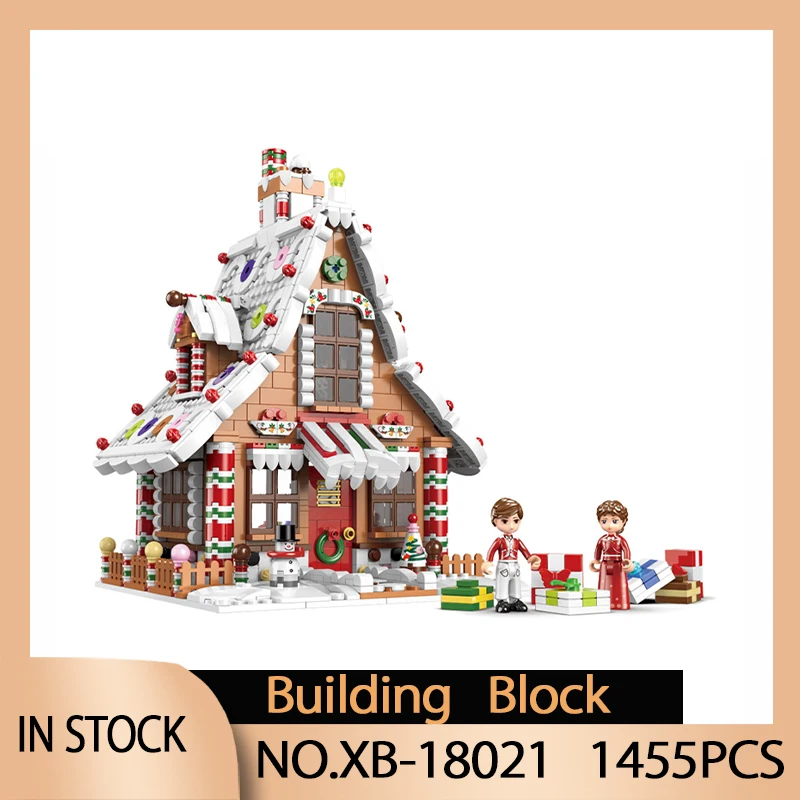 

XB-18021 Ideas Gingerbread House Winte Village Santa Christmas Orngment Building Block LED Children Toys Birthday Christmas Gift