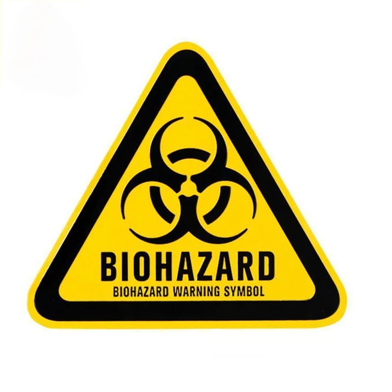 

Triangle Aluminum Biohazard Warning Symbol Car Sticker Windshield Bumper Motorcycle High Quality KK Vinyl Cover Scratches PVC