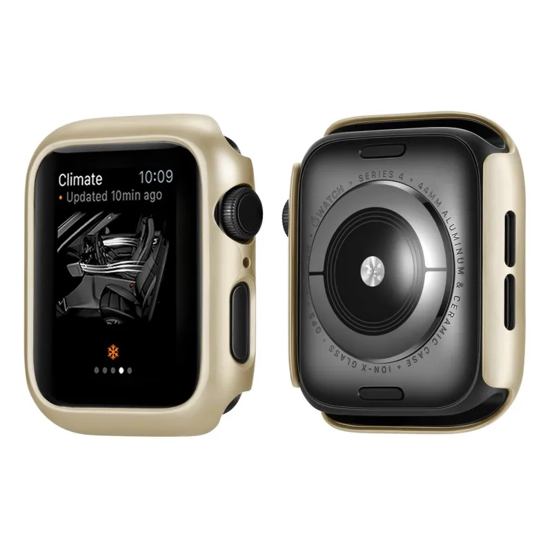 Золото Роскошный Жесткий чехол из поликарбоната для Apple Watch 4, 5, 40 мм, 44 мм, серия 3, 2, 1, 42 мм, 38 мм, защитный чехол-бампер для iWatch Band Shell - Цвет: Золото