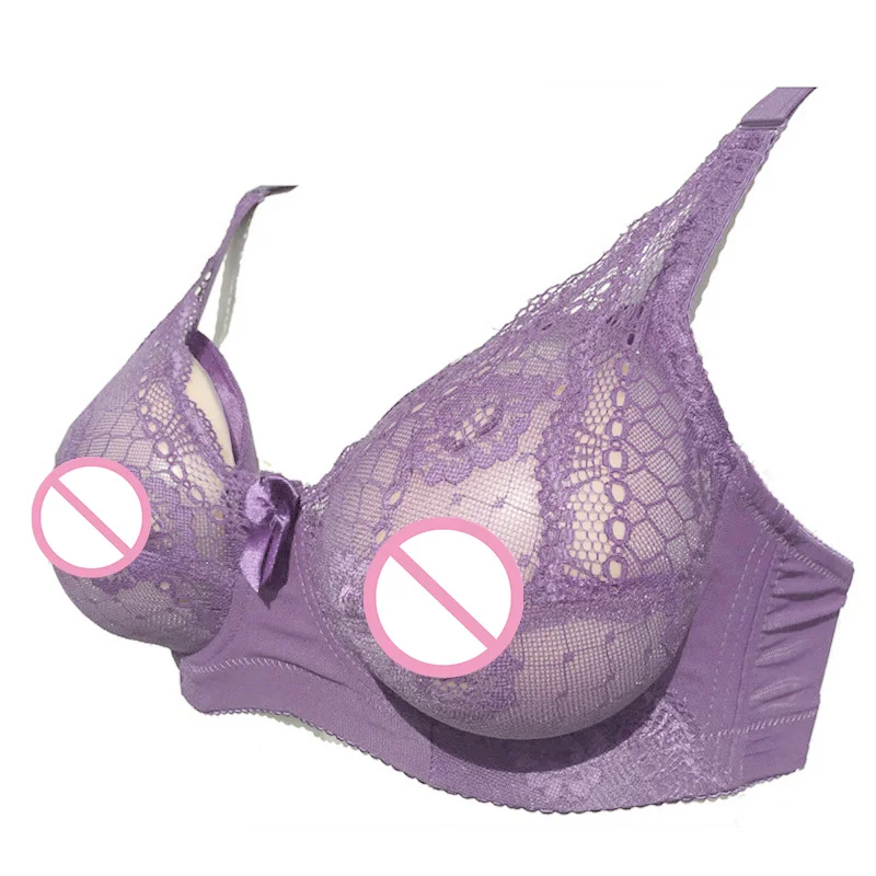 

Hot Sale Fake Breast Pocket Bra Cosplay Transgender Fake Boobs Lace Bra for Crossdresser Mastectomy Bra Underwear