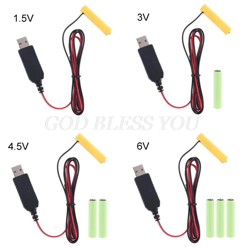 Устройство для устранения аккумулятора AAA LR03 2 м кабель питания USB замена от 1 до 4
