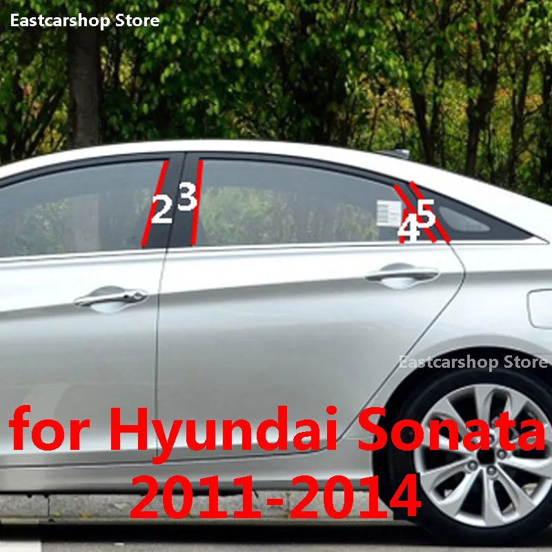 

For Hyundai Sonata 2014 2013 2012 2011 Car Door Central Window Middle Column Trim Decoration Strip PC B C Pillar Accessories