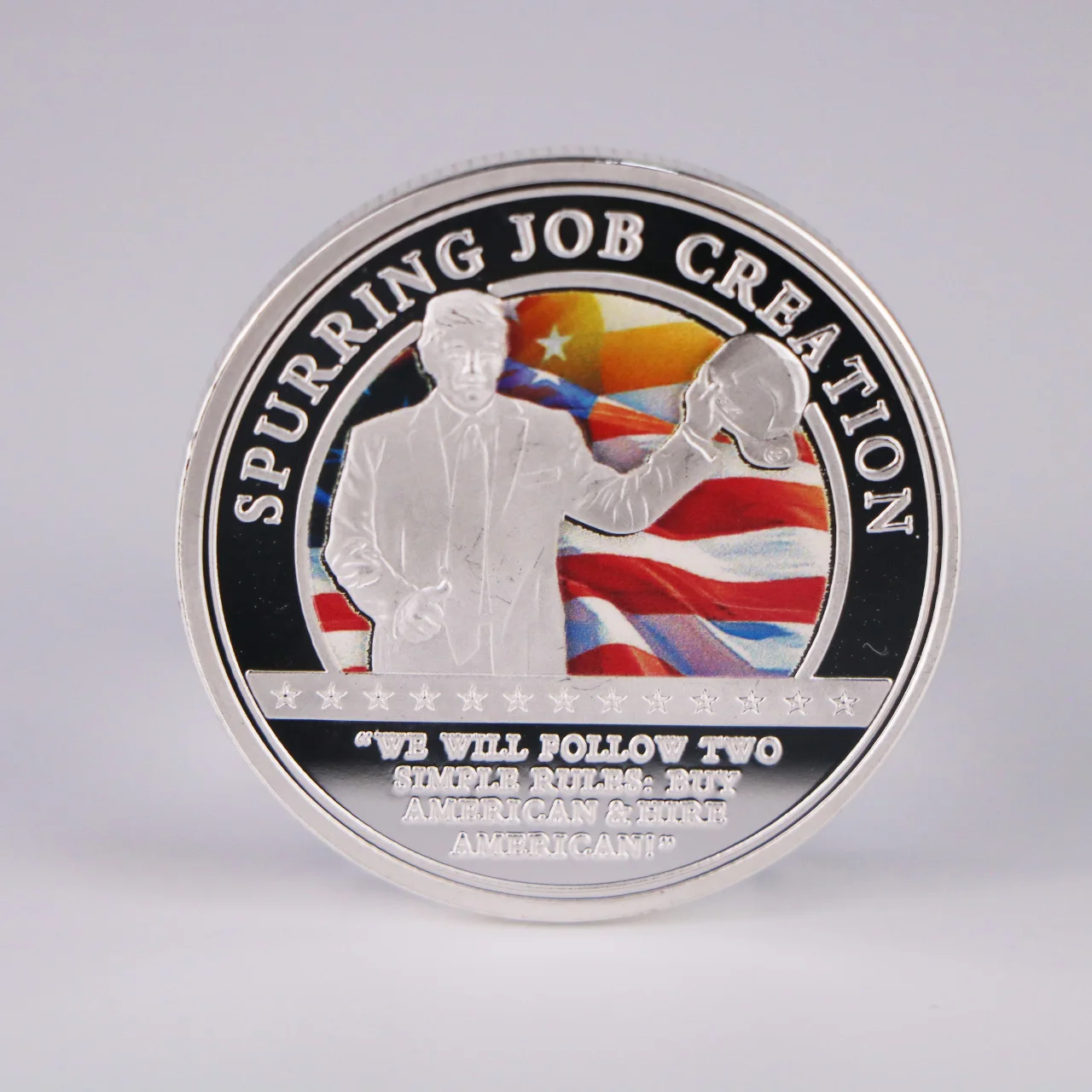 45-й президент США Дональд Трамп 2020 Посеребренная памятная монета со стразами