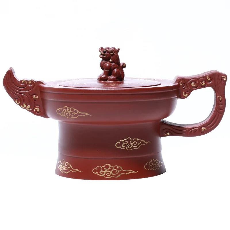 

Yixing The Chinese People Extreme Yixing Tea Set Square Goods Raw Ore Bright Red Robe Full Manual Teapot