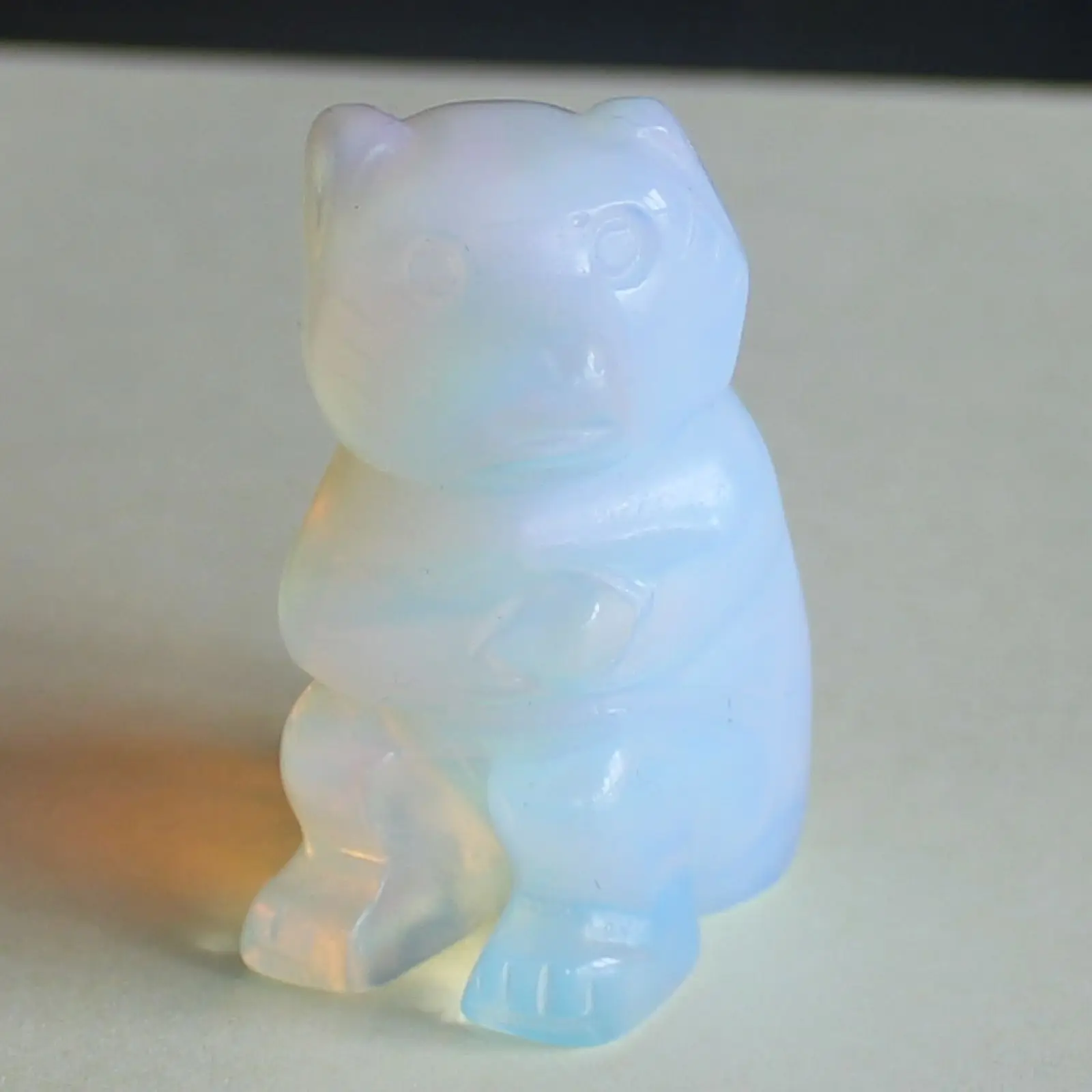 1 5 ''ручной резной белый opalite Обезьяна Животное фигурка резьба|Статуи и