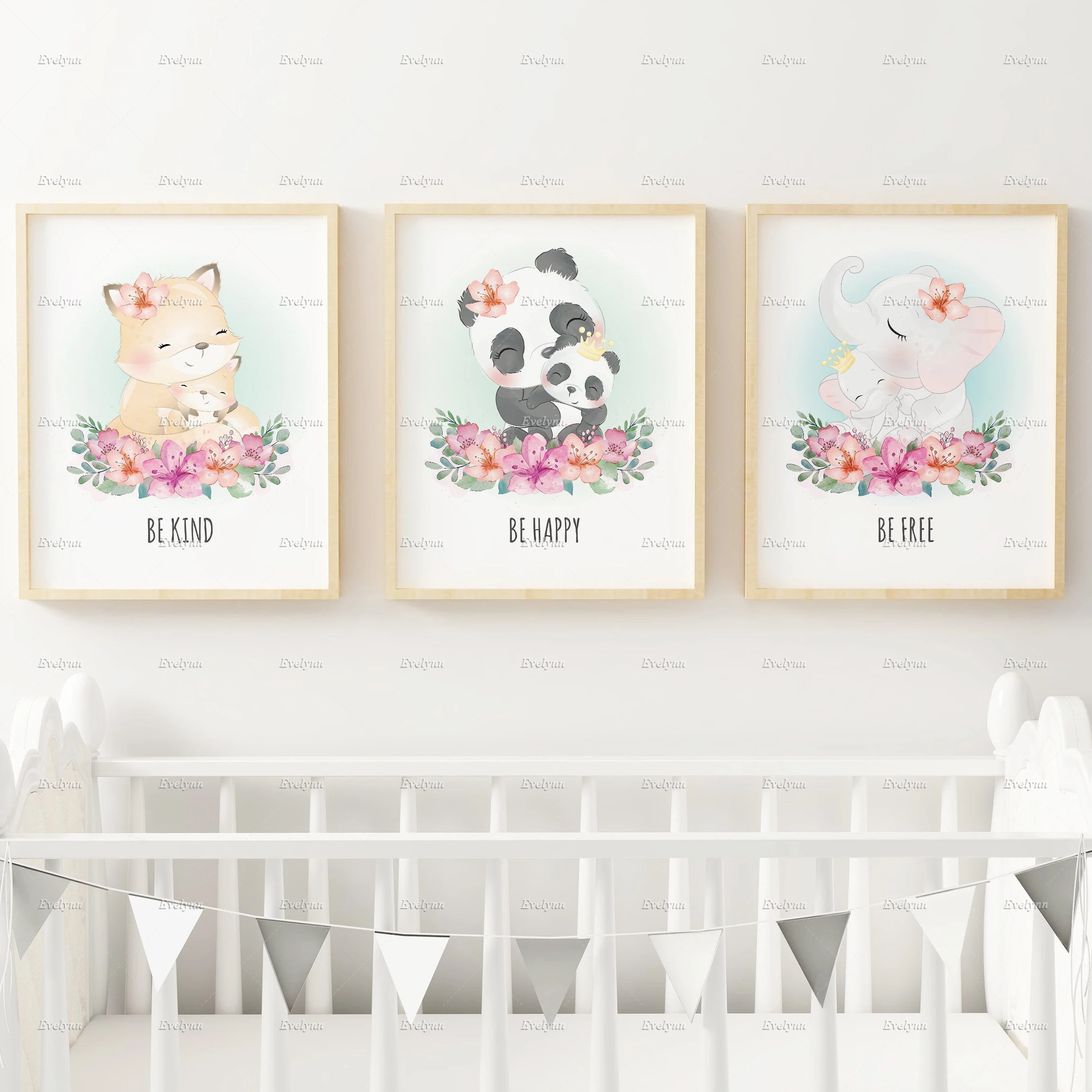 

Nordic Animals Nursery Wall Art Poster Mother and Child Inspirational Art Prints Animal Nursery Wall Decor Jungle Animals Print
