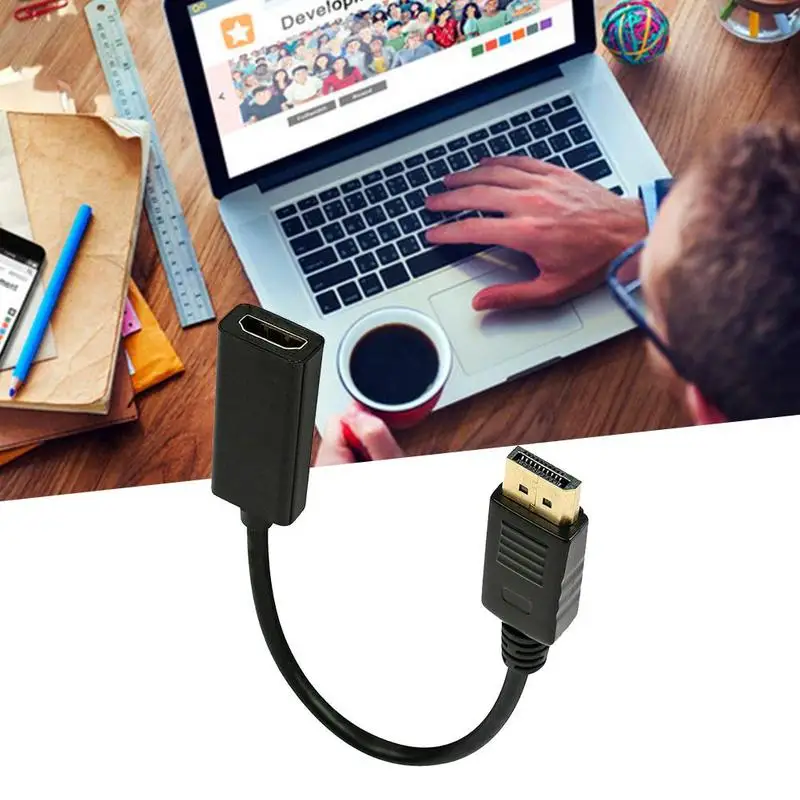 

DP to HDMI-compatible Adapter Black Cable Converter Projector Male Adapter 1080P to Female Data HDTV Monitor Transmission L9L9
