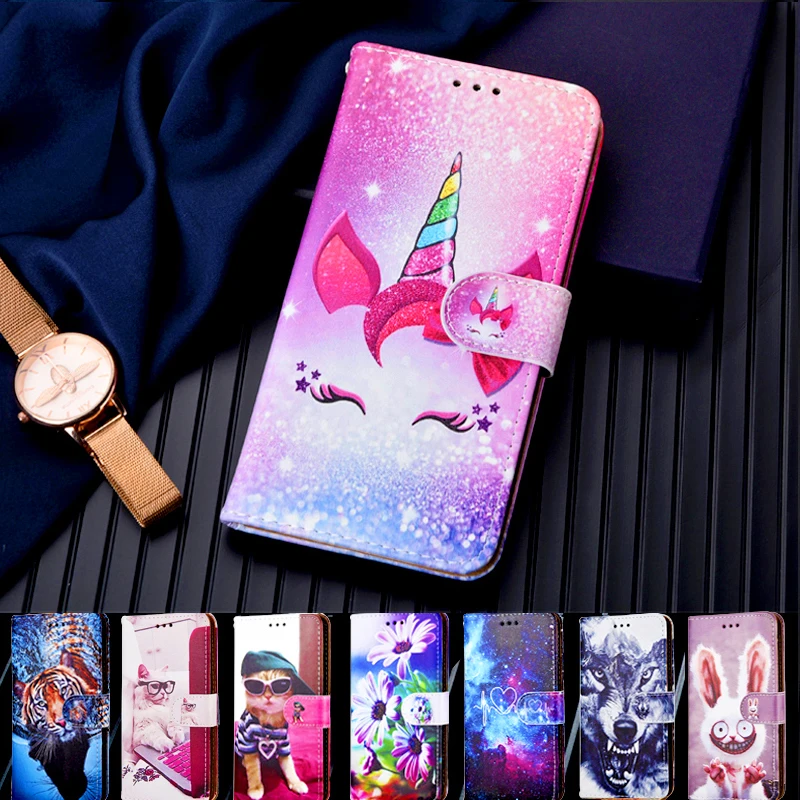 Чехол-бумажник чехол для BQ 6424L Magic круглая крышка флип кожаный задней панели