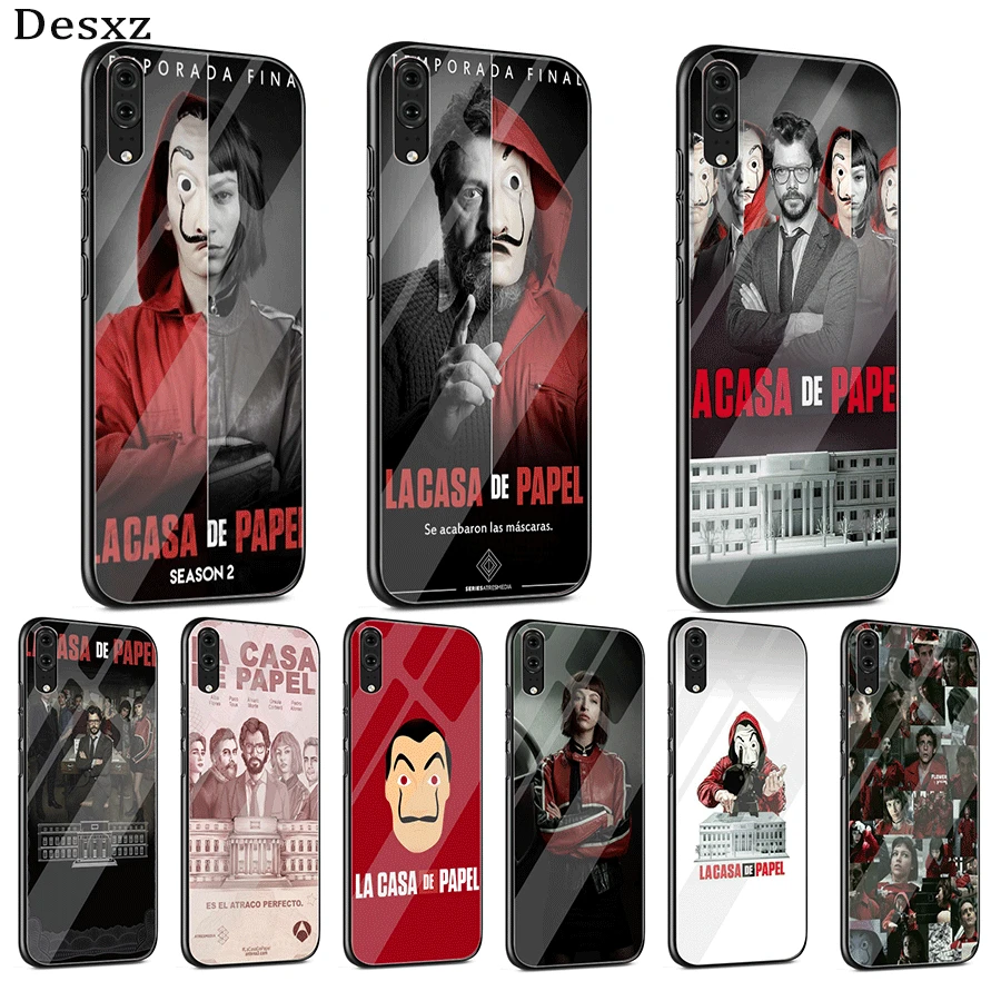 TPU стеклянный чехол для телефона huawei mate Honor 8X9 10 7A 20 P30 P20 P10 Lite Pro P Smart Cover Heist House Of
