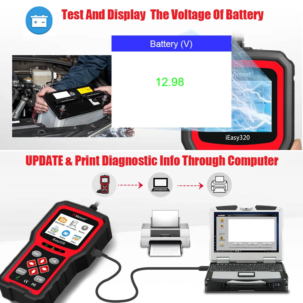VIDENT iEasy320 OBDII/Eobd Can считыватель кодов OBD2 диагностический инструмент для