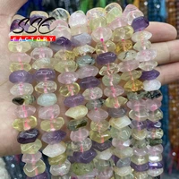 natural colored quartz beads irregular special cut genuine stone loose spacer beads for jewelry making diy bracelets 6x11mm 15