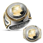 Статуя президента Трампа американской личности, памятное кольцо, модные ювелирные изделия с двумя монетами, сувенирный подарок