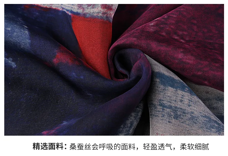 

Women's Top 2021 Summer New Loose Fashion Color Printing Silk Round Neck Three Quarter Sleeves Casual Large Size T-Shirt Female