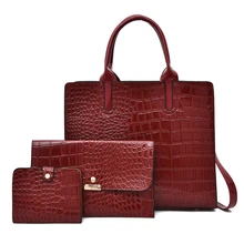 Womens Crocodile Pattern Shoulder Bag Ladies 2021 New Small Wallet Designer Luxury Handle Bags Fashion Large Leather Shopper