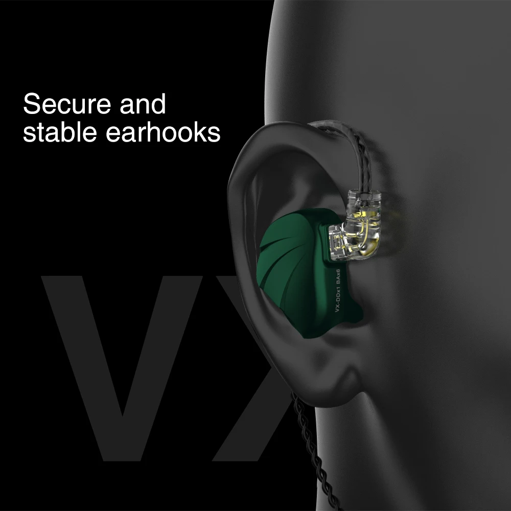 TRN VX 6BA + 1DD наушники в ухо гибридные металлические IEM HIFI DJ монитор для бега