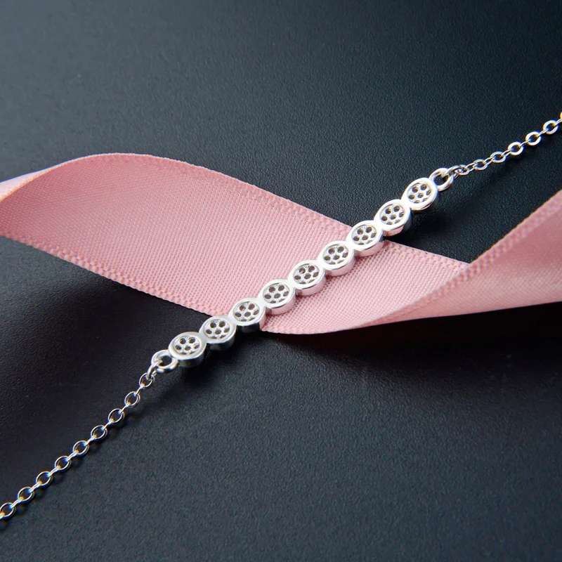 

17 Cm Wholesale Jewelry Luxury Bracelet Sterling Silver Wedding Gift Vintage Classic Bracelet Female Waist Jewelry S925 with Box