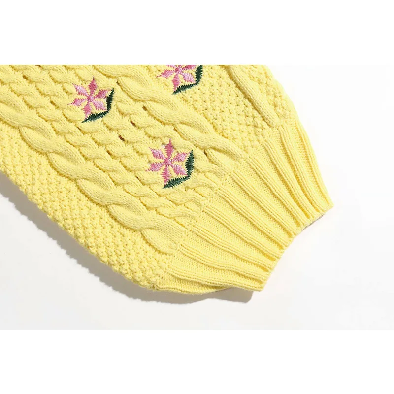 

2020 New women Knit Cardigan floral print button long sleeve V-Neck Knitted top outerwear female fashion casual women clothes