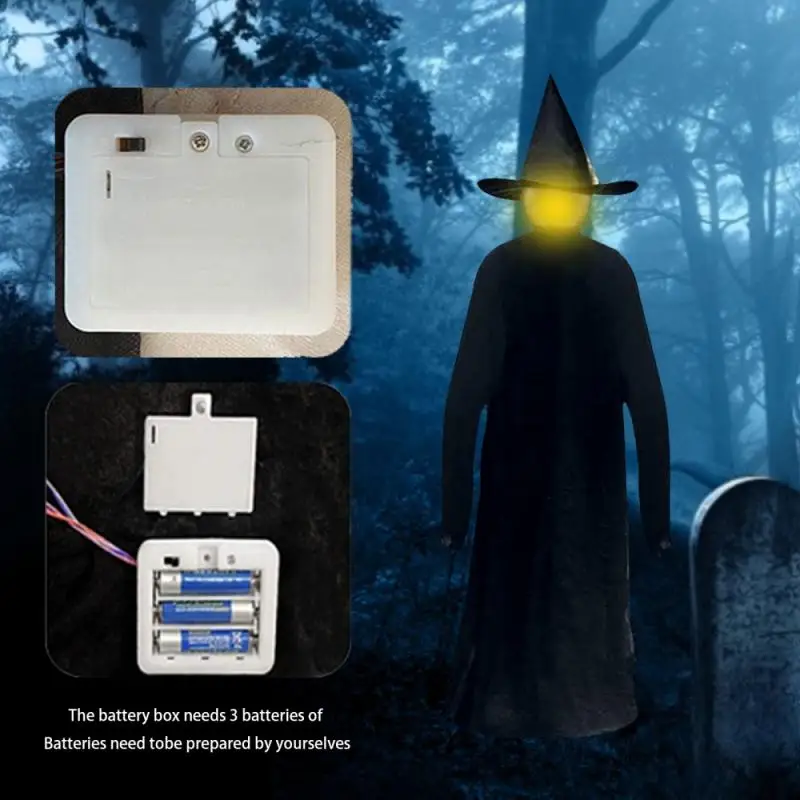 1 Pc Halloween Flying Wizard Cloak Decoration RGB LED Glow Festival Horror Sound Party Atmosphere Ghost Props Home Garden Decor |