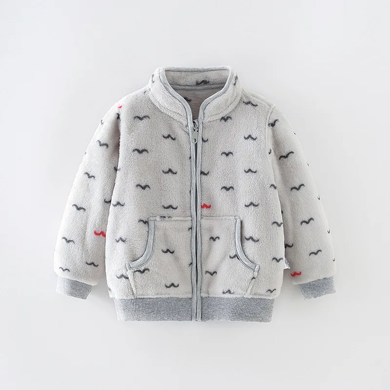 

0-5y Baby Clothing Coat Autumn Winter Flannel Babys Jacket Girls Boys Cardigan Sweater Stand-up Collar Warm Coats for bebe
