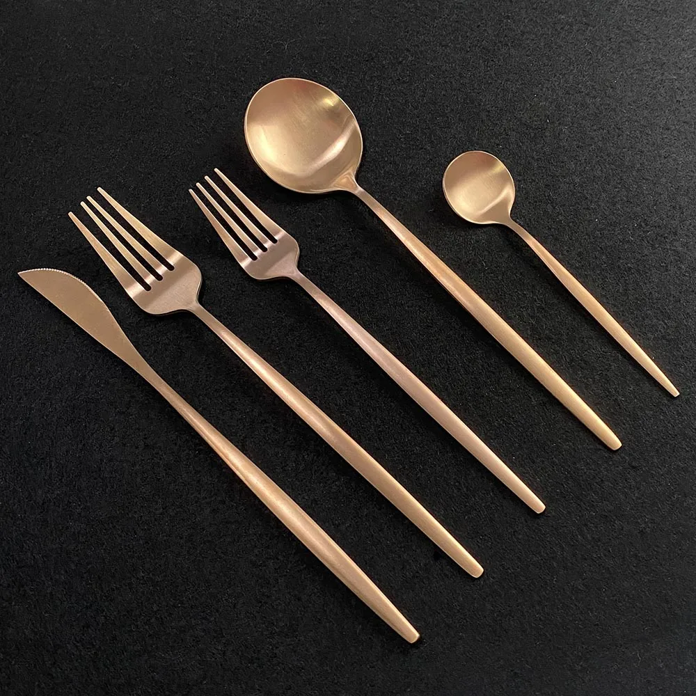 Набор матовых столовых приборов из нержавеющей стали 18/10 5 шт.|Столовые сервизы| |