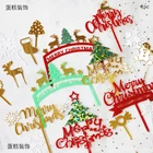 Рождественский круглый Топпер для выпечки торта, украшение для украшения рождественской елки