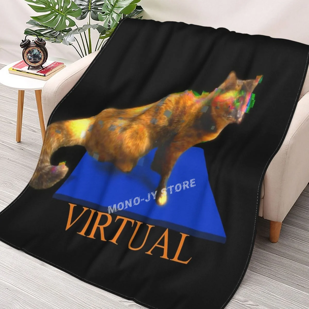 

Virtual Cat Throw Blanket Sherpa Blanket Bedding soft Blankets