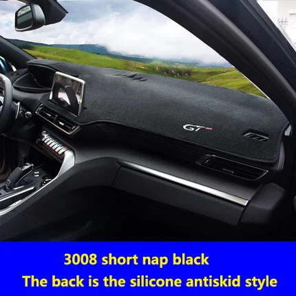 plush black Коврик для приборной панели автомобиля рабочая станция затенения ковра подходит для ≥geot3008 3008gt метр mesa постельное белье коврик для автомобиля моделирование ковра - Название цвета: plush black