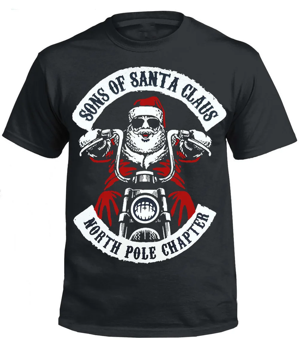 

Sons of Santa Claus. Funny Biker Motorcyclist Christmas Gift T-Shirt. Summer Cotton O-Neck Short Sleeve Mens T Shirt New S-3XL
