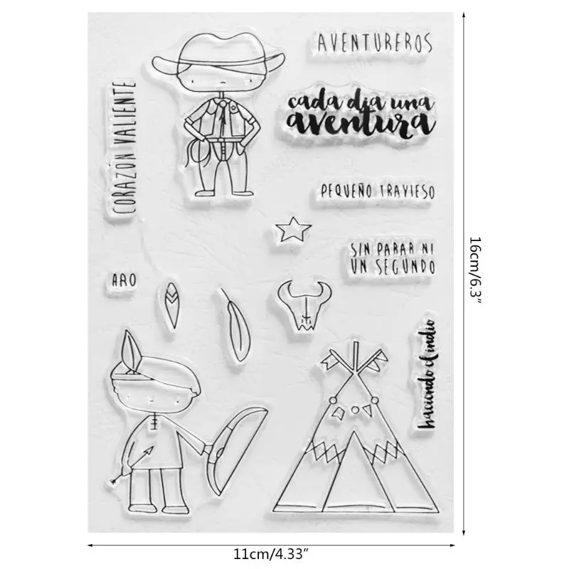 Кемпинг мальчик силиконовый прозрачный печать DIY Скрапбукинг рельефная