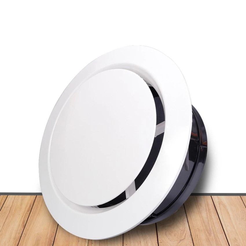 

Adjustable Air Ventilation Cover Grille Louver Kitchen Bath Air Round Ducting Ceiling Wall Hole Outlet Fresh System