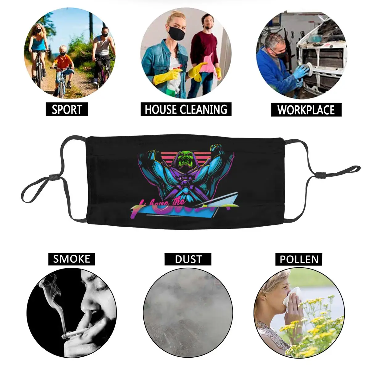 

Popular 80s Cartoon Masters Of The Universe Supervillain Skeletor Reusable Mouth Anti Bacterial Haze Protection Cover