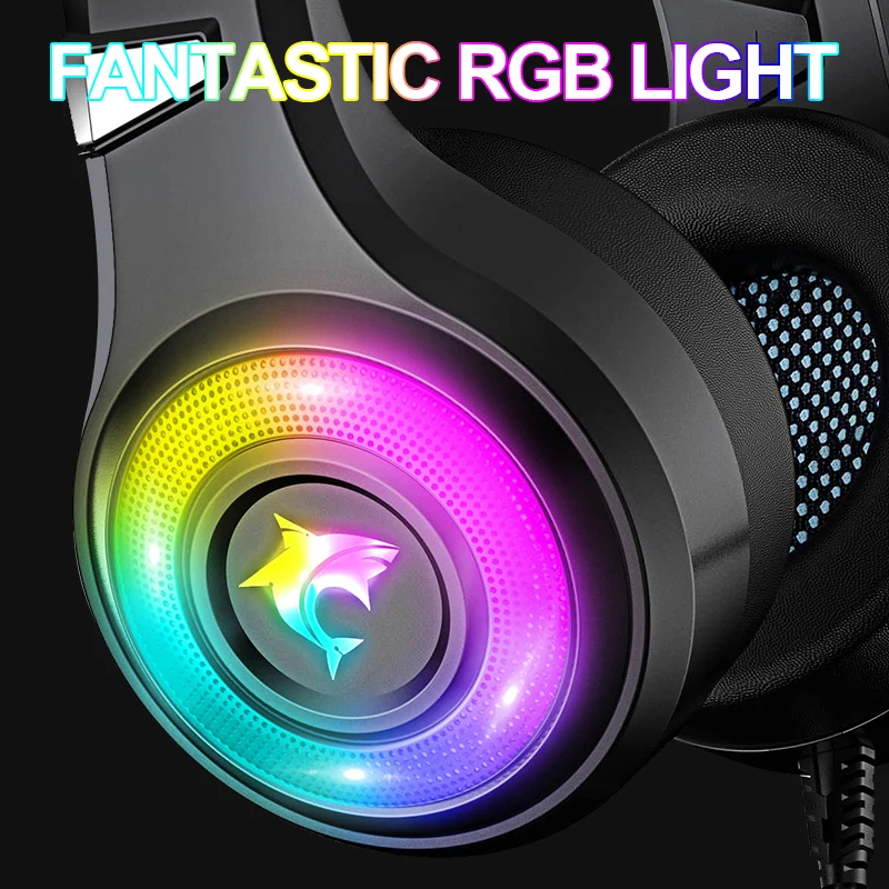 7 1surround sound gaming headset with noise cancelling mic cool rgb breathing light wired headphones for pcps4ps5xbox free global shipping